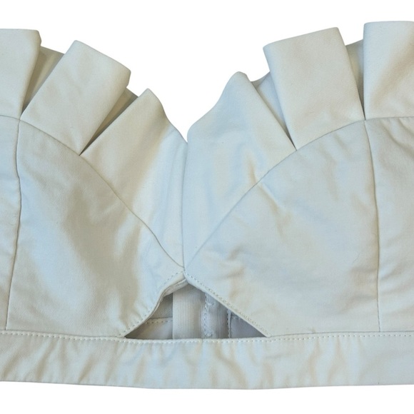 Tobi White Ruffle Halter Bra Crop Size Medium - Picture 4 of 7